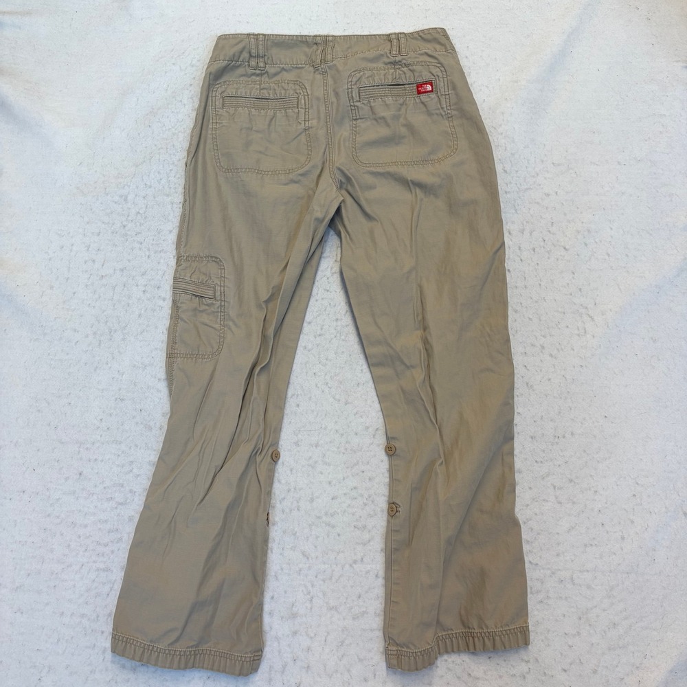 The North Face Cargo Pants Womens 8 Tan Roll Up Hem Cotton Casual Hiking